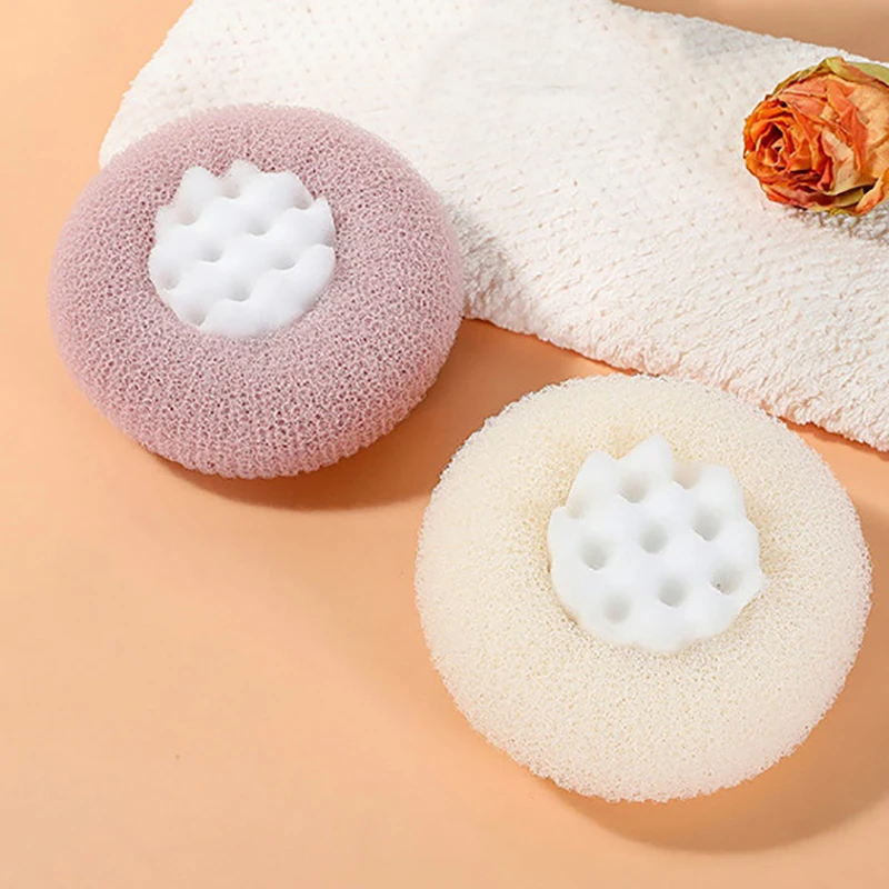 ดูดถ้วย Bath Ball Soft Exfoliating Scrubbers Bath Ball แปรงทําความสะอาดพัฟ Body Back Cleaner Ball อุปกรณ์ห้องน้ํา