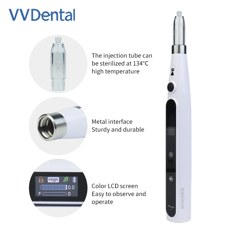 

Dental Oral Anesthesia Injector Portable Painless Wireless Local Anesthesia with Operable LCD Display Chargeable & Suction back