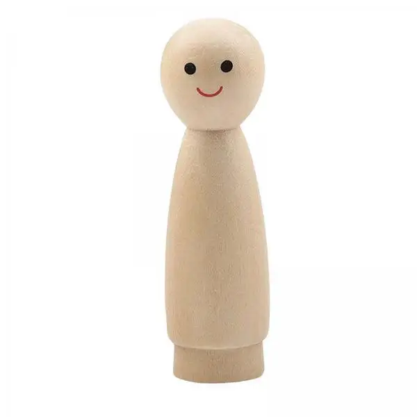 Blank Wooden Peg Dolls Bodies Creative DIY Painting Craft Toy for Children Bedroom Desk Living Room Ornament