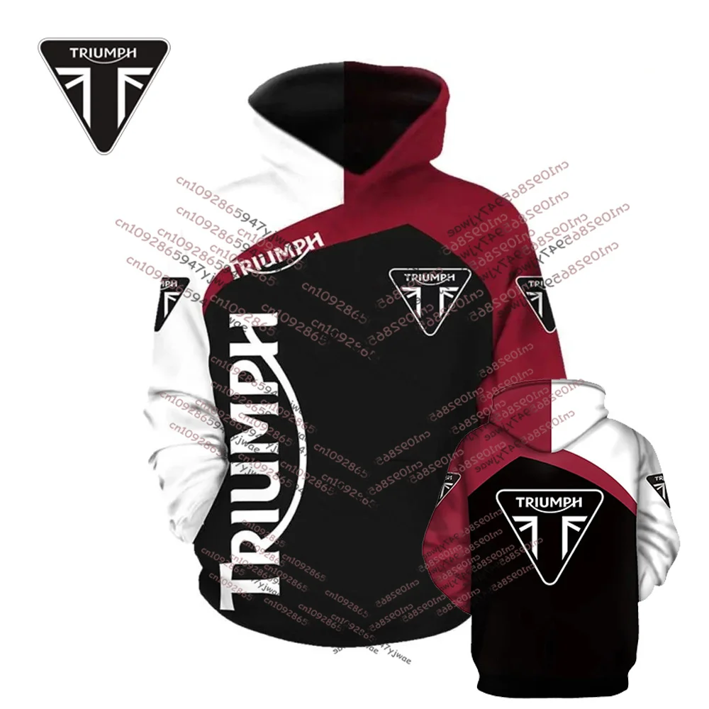 

2025-26 New Autumn/Winter Cool Triumph Off Road Sportswears Women And Men's Hoodies Red And White Hoody Street Motorcycle Tops