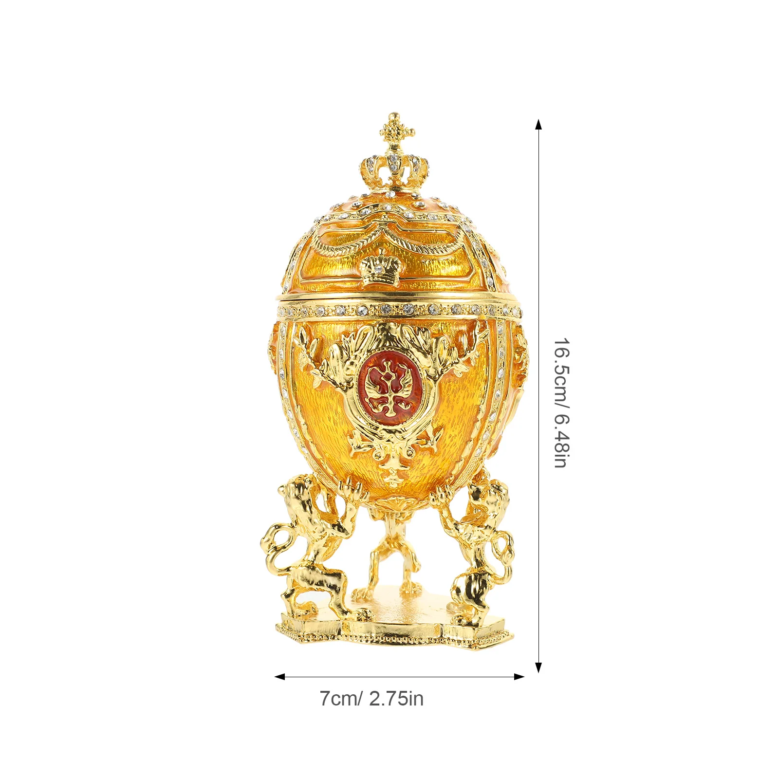 Pudełko na biżuterię z emalią w kształcie jajka, klasyczna dekoracja na biurko, unikalne etui na drobiazgi, piękna ozdoba do przechowywania ze stopu.