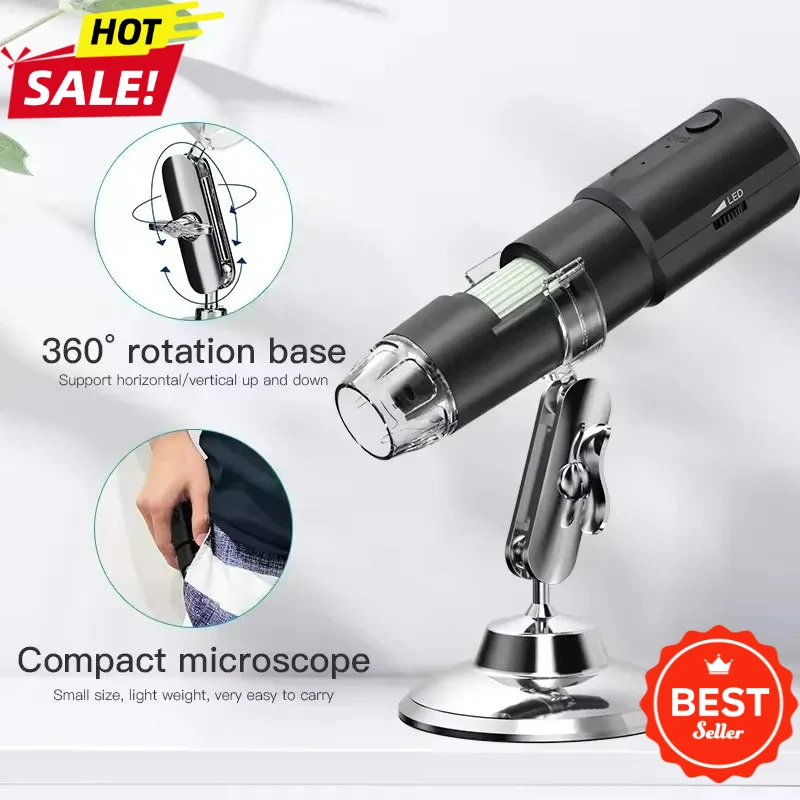 กล้องจุลทรรศน์ดิจิตอลไร้สาย WiFi อิเล็กตรอนเดอร์มาทอสโคป ตรวจหนังศีรษะ รูขุมขน ขยายภาพ วิเคราะห์ผิวหน้า เครื่องมือสำหรับมืออาชีพ