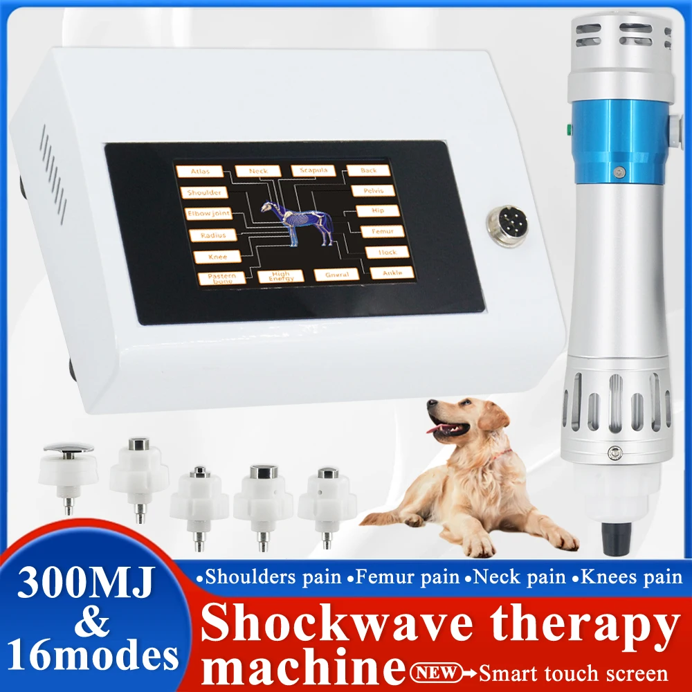 300MJ Animals Shock Wave Professional Massager Relieves Scar Tissue Pain And Tendinopathy Equine Shockwave Physiotherapy Machine