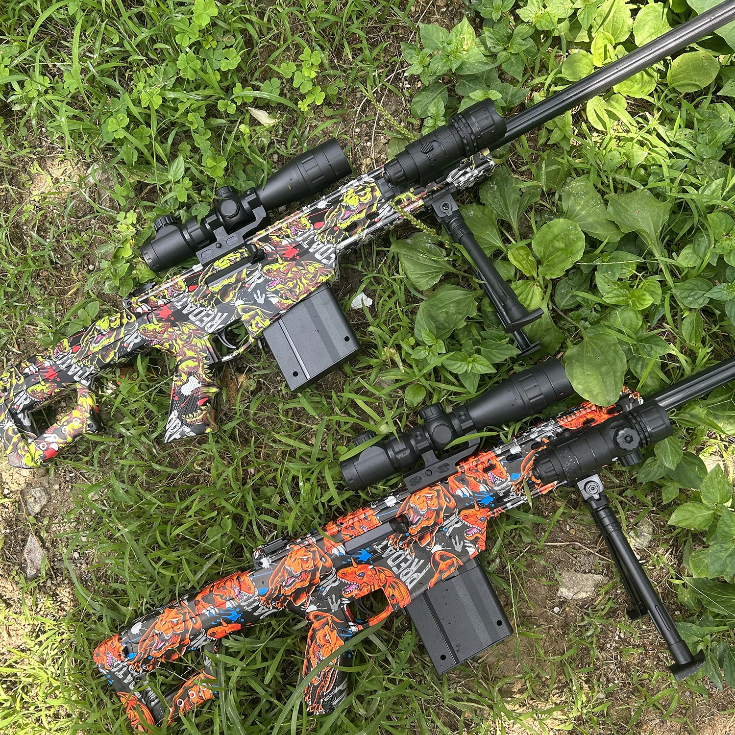 2026 New Barrett Sniper Toy Gun Can Fire 7-8mm Hydrogel Bullets, Comes with 7.4V Battery and Charging Cable, Available in Two Color Options, Colorful Skins