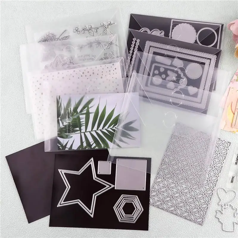 Fotografia 5: Conjunto de 40 Envelopes de Armazenamento 7x5 polegadas, Bolsas Plásticas Reseláveis para Carimbos Transparentes, Recortes e Papel de Scrapbook