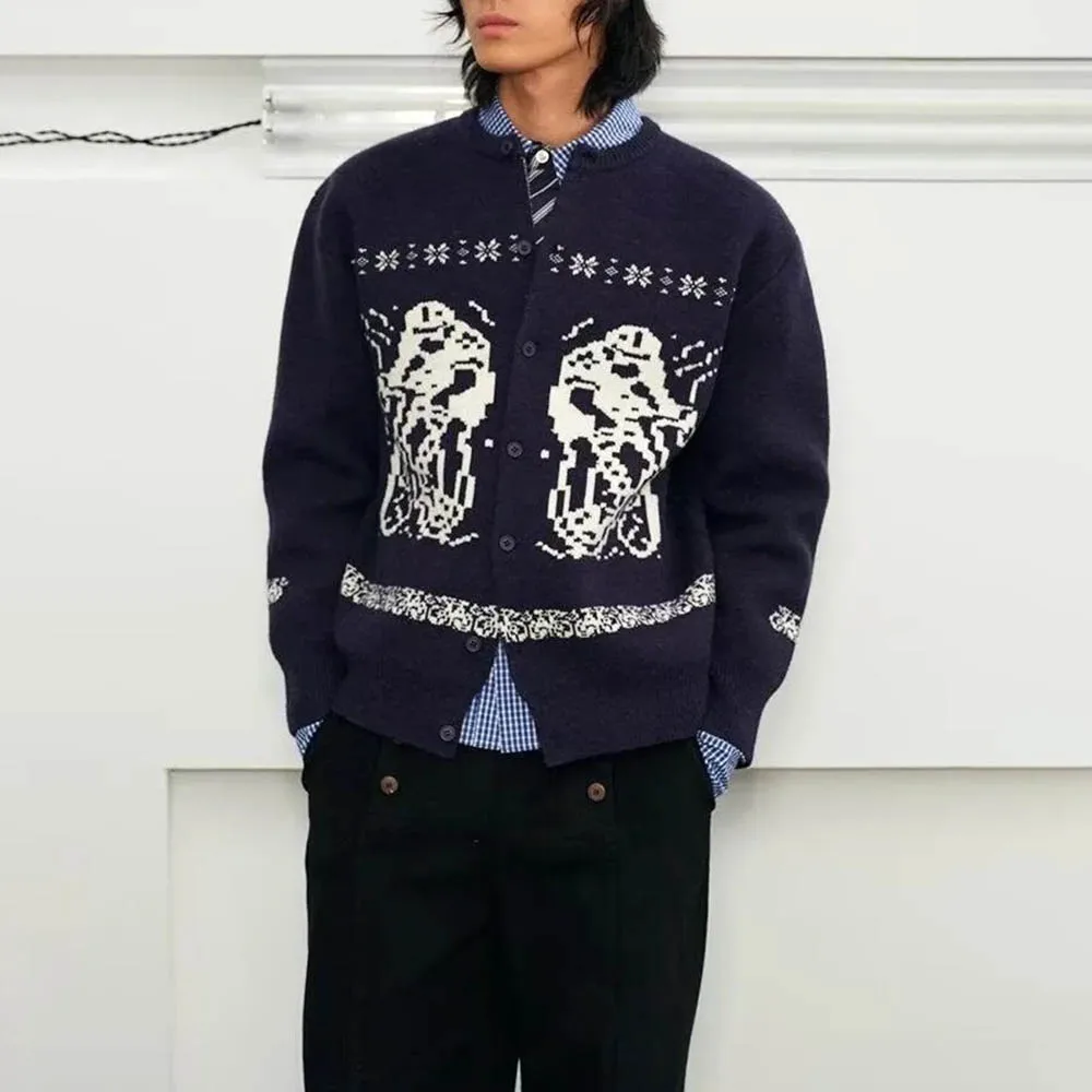 Sweater Lengan Panjang Grafis Y2k Pria Musim Gugur, Tren Fashion Retro Amerika, Gaya Jalanan Longgar Kasual, Atasan Pria Unik 2025