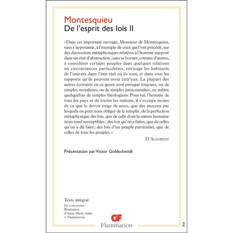 

Книга De Lesprit Des Lois Montesquieu Flammarion 9782080703262