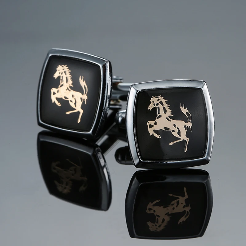 Men's French shirt cufflinks Classic style Square horse cufflinks Fashion clothing accessories Wholesale