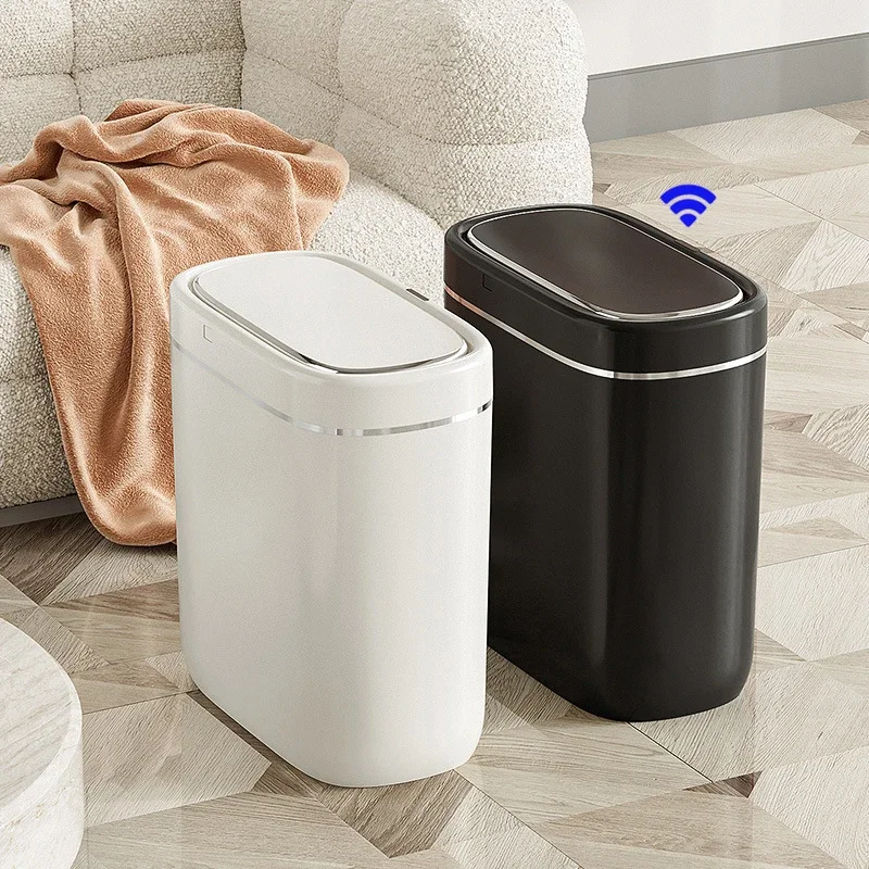 7/9L Narrow Smart Sensor Trash Can Automatic Wastebasket With Lid Desktop Trash Can Waterproof Toilet Dustbin Wastebasket