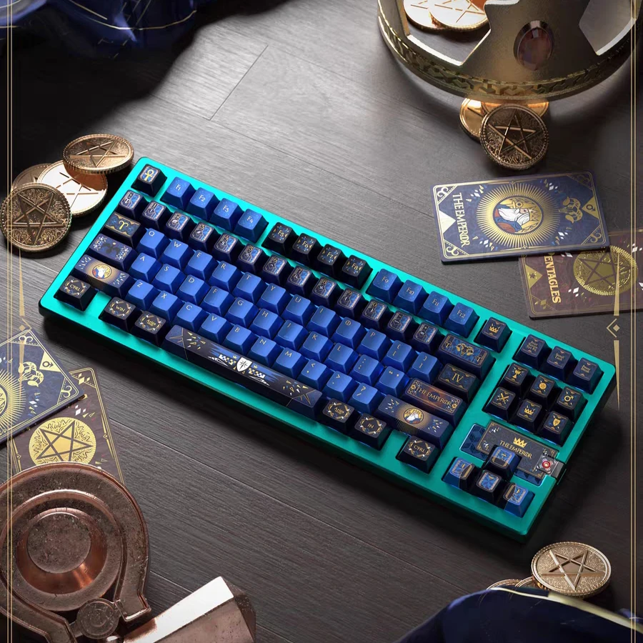 The Emperor Theme Keycaps Set Metallic Paint PC Keyboard Caps Custom Cherry Profile Key Caps for Mechanical Keyboard Accessories
