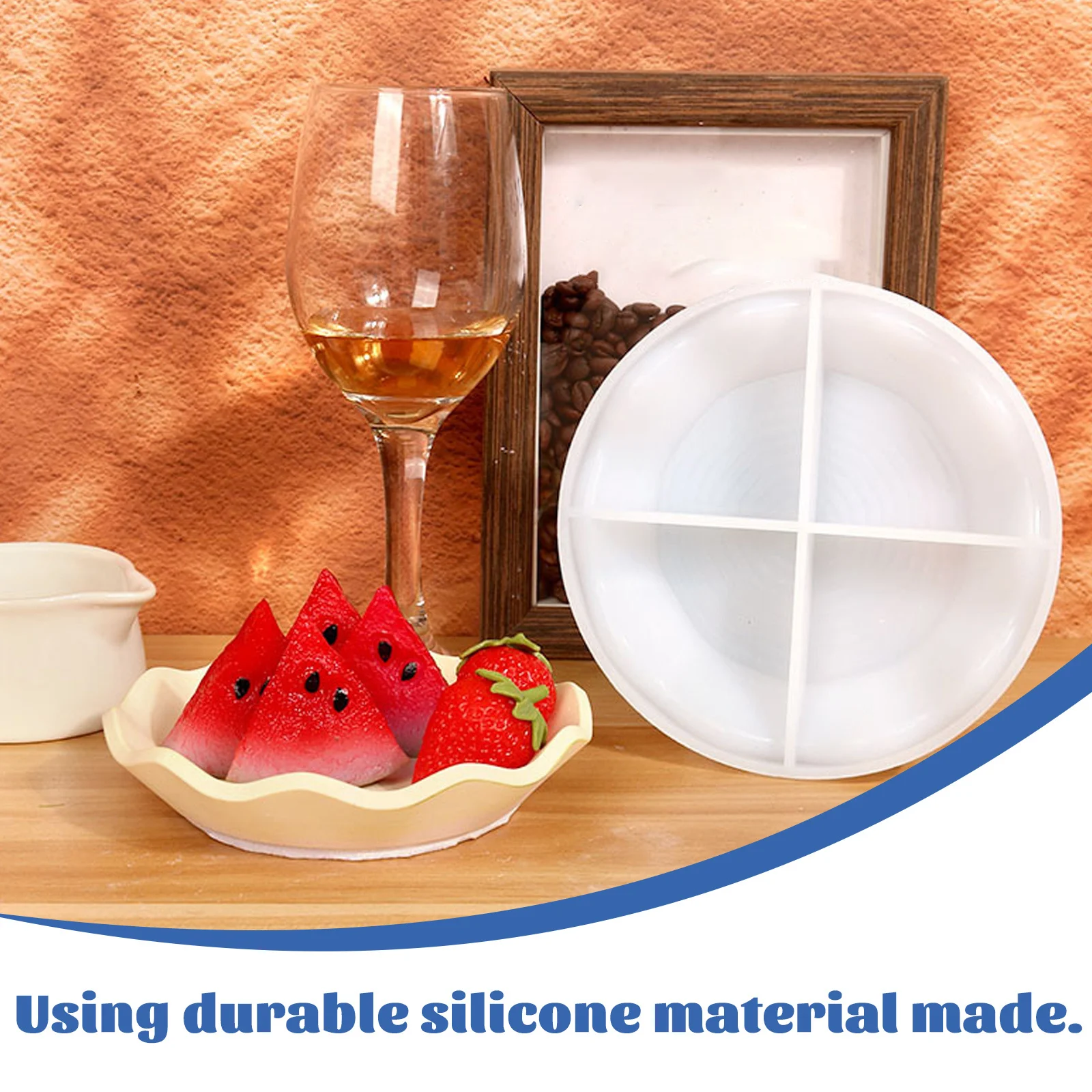 

Unique Wave Pattern Silicone Tray Mold Durable Food-Grade DIY Plate Mold for Snack Fruit Craft Handmade Epoxy Decorative Tray