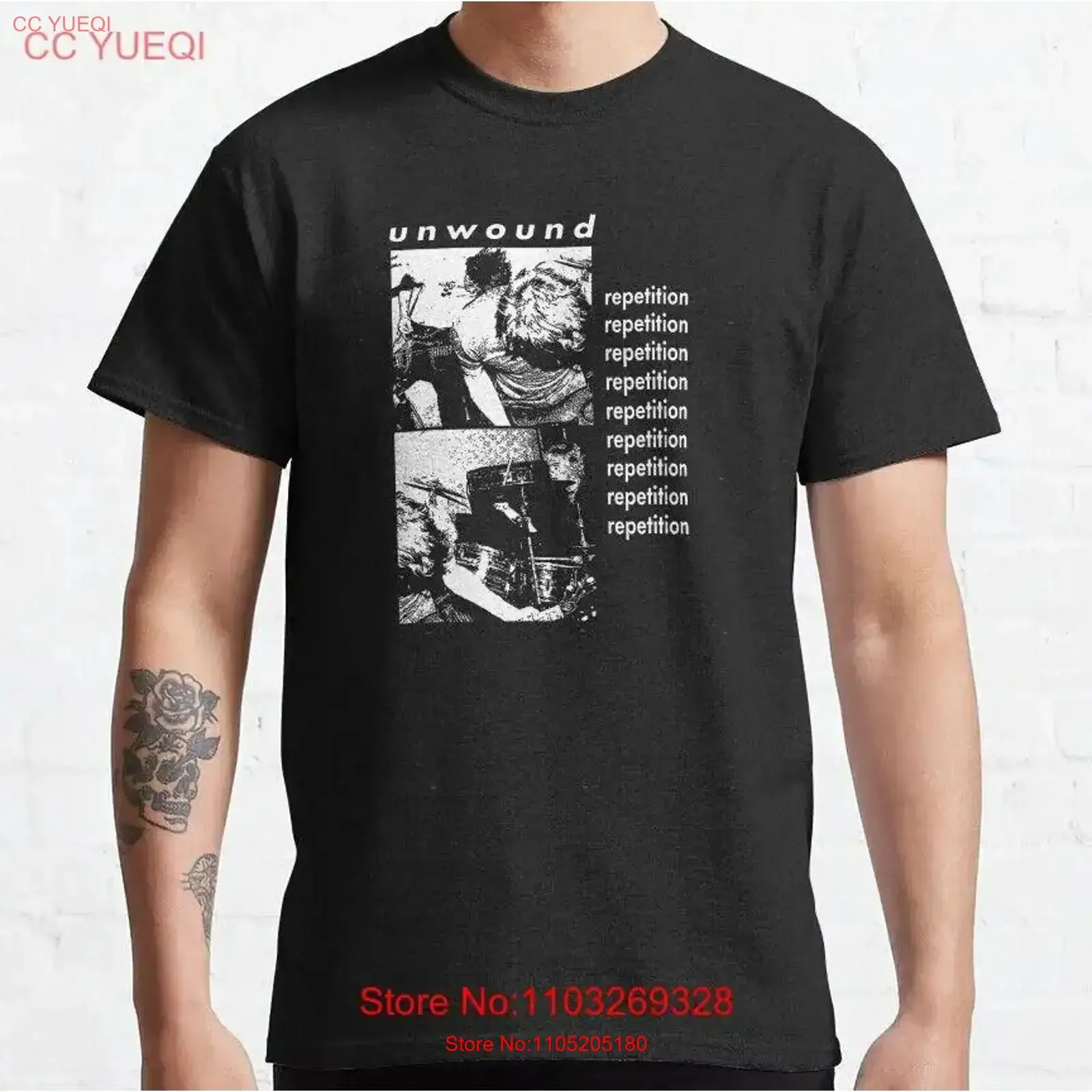 Unwound Repetition T Shirt For Fan vintage Washed homme Stretched Unisex graphic Top For Everyday Wear Versatile streetwear
