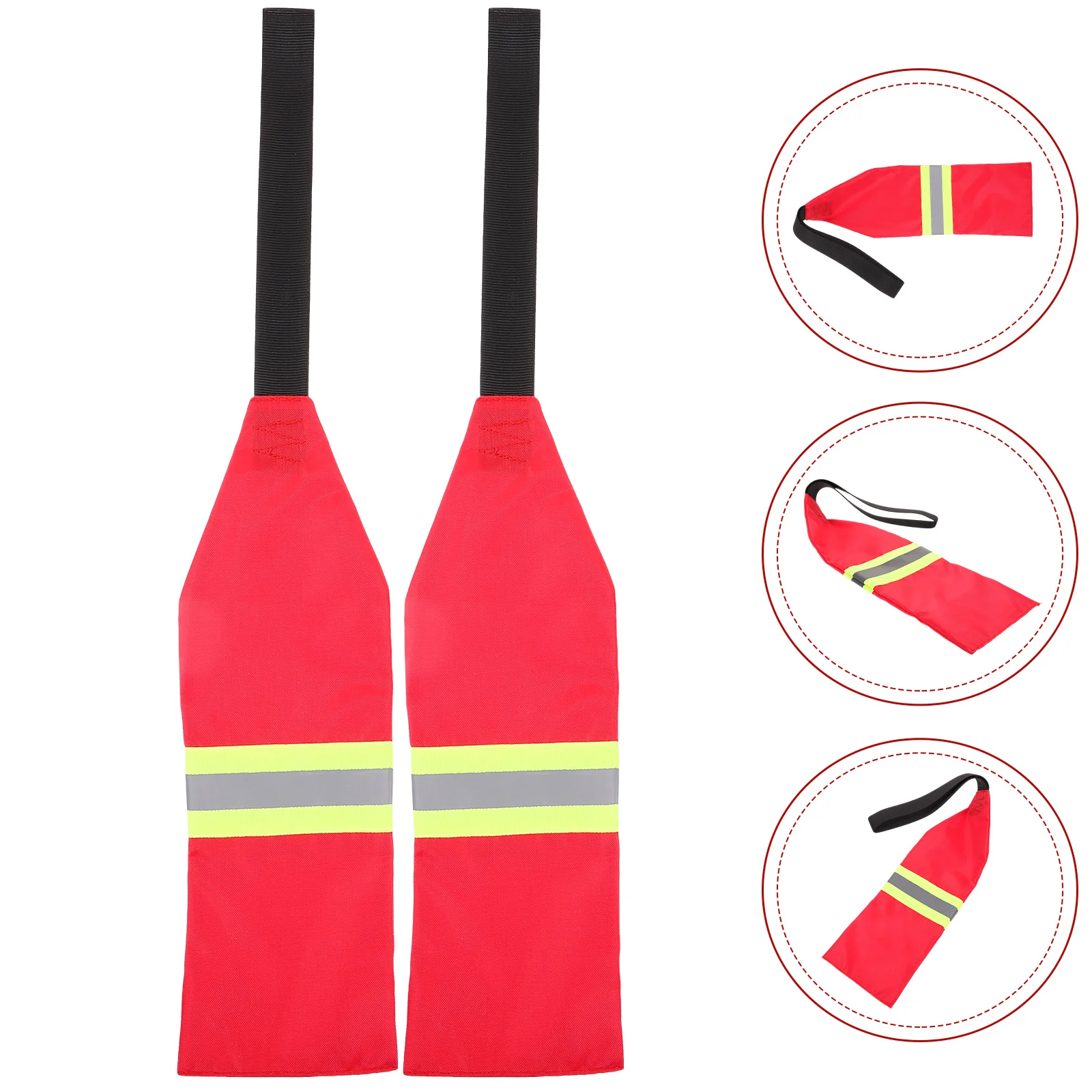 

2 Pcs Safety Banner Kayak Flags Travel for Trailer Boat Oxford Fabric Canoe Red Warning Equipment Sups