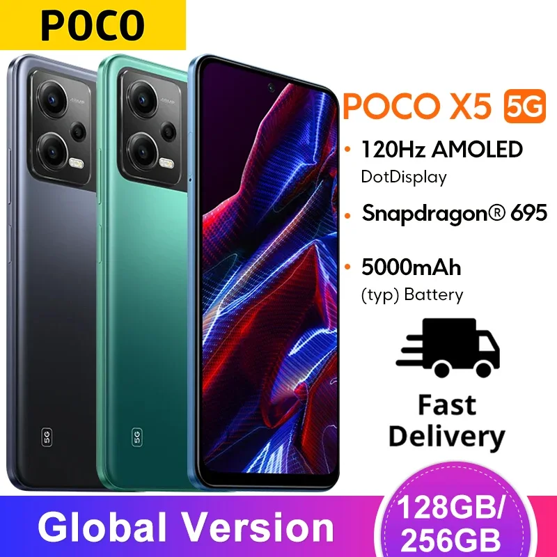 Global Version POCO X5 5G  128GB/256GB Snapdragon 695 Octa Core 6.67