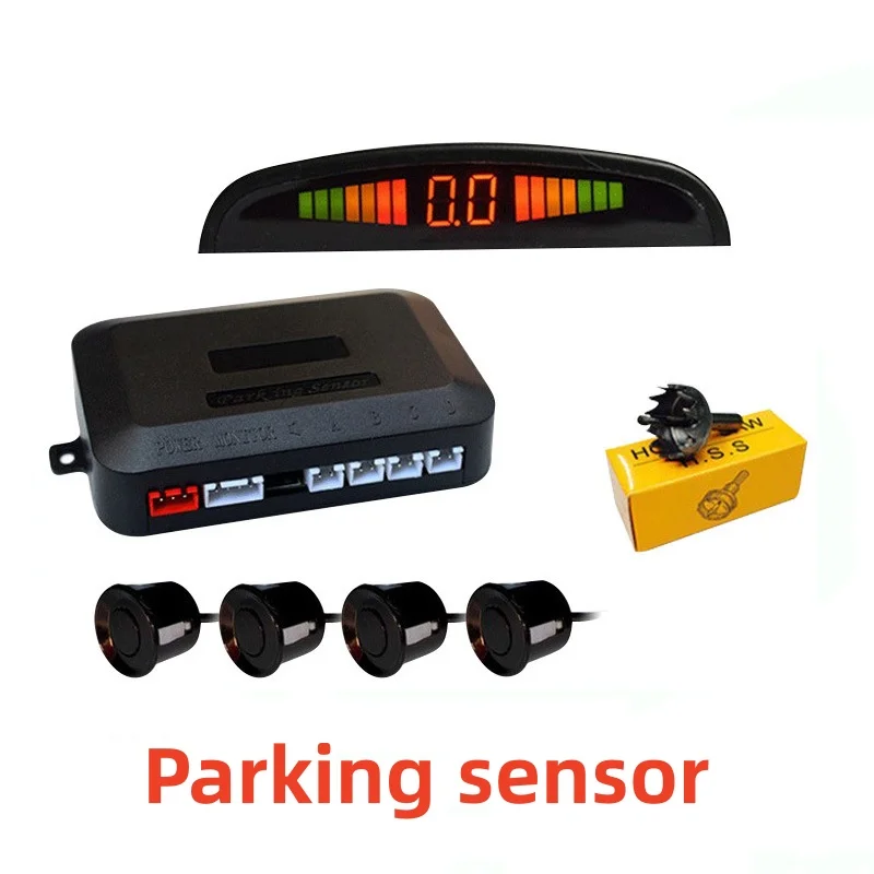 Universal Car LED Parking Sensor Kit with 4 Radar Accurate Digital Display of Obstacle Distance Alarm Parktronic Kit