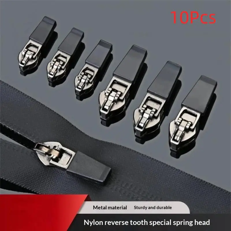 Nylon Zip Slider Puller Reversed Waterproof Invisible Zipper Head for Travel Luggage Rain Boot Sewing Repair Accessories