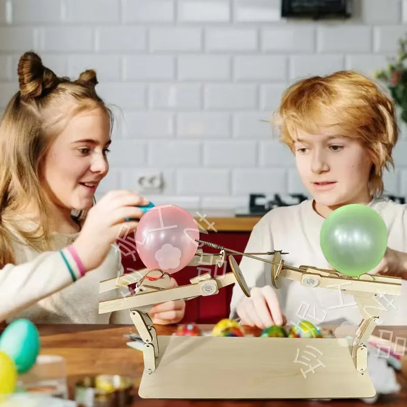 لعبة معركة البالون لـ 2 لاعبين ، رجل خيزران ، مقاتل خشبي برأس قابل للنفخ ، قتال البالون السريع