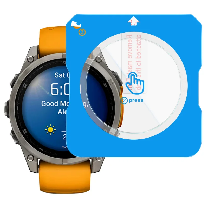 

Защитная пленка из закаленного стекла для Garmin Fenix 8 47 мм с установочным инструментом