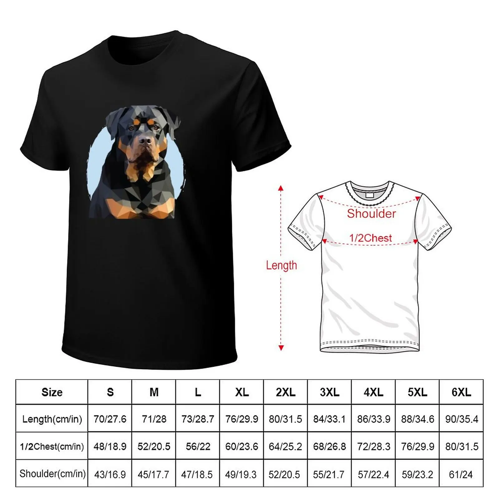 Polygonal Rottweiler T-Shirt boys whites cute clothes oversizeds mens funny t shirts