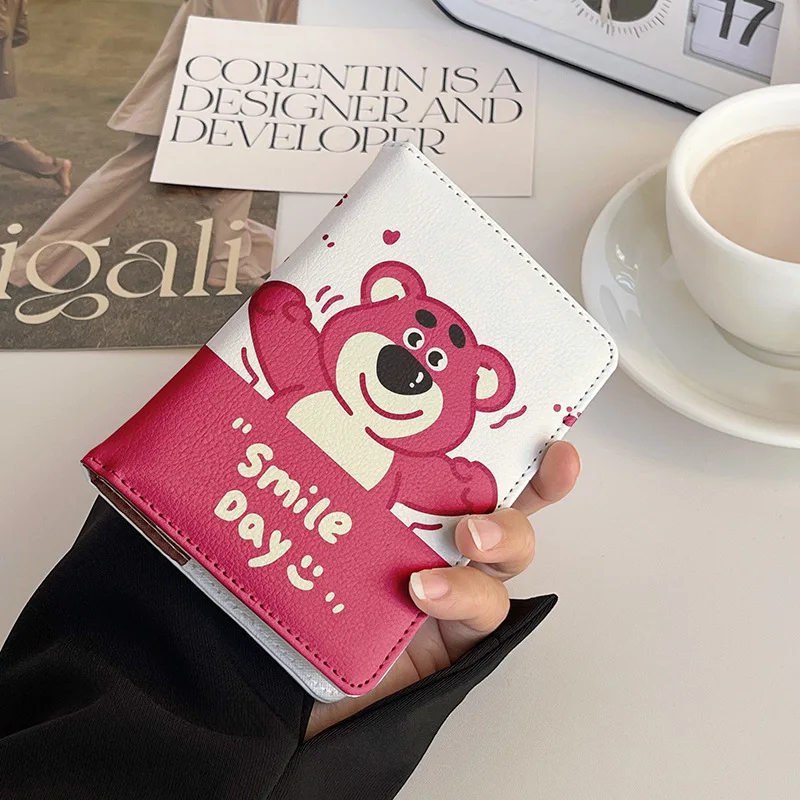 Cute Panda Passport Cover Girl Cartoon Pink Bear Bank Credit Card Passport Holder Case Women Travel Accessories Passport Wallet view 4