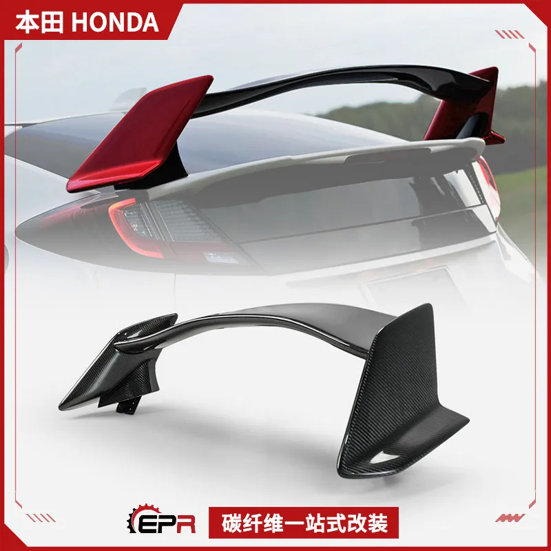 

Подходит для Honda FK2 Civic Type R, заднее крыло из углеродного волокна, сменная фиксированная средняя пластина ветрового крыла