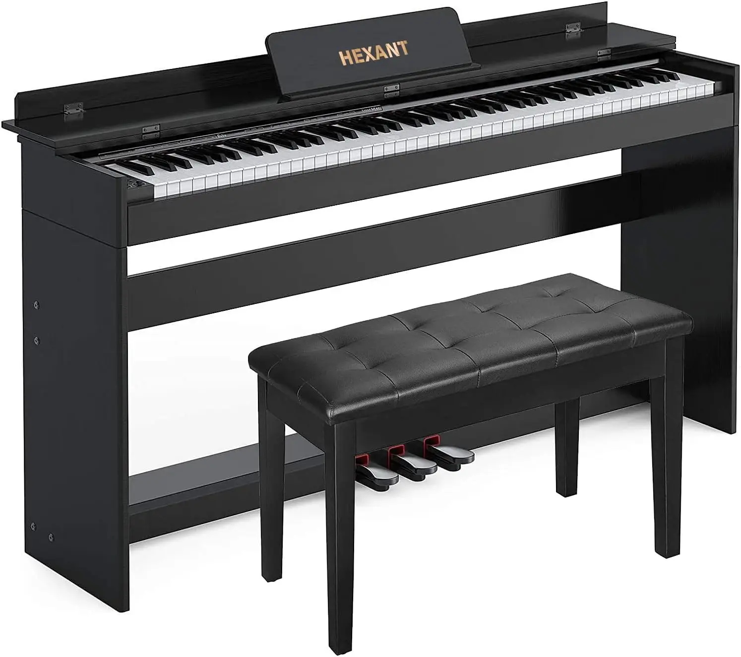 Digital Piano, Full-Size Semi-Weighted Upright Flip Electric Keyboard Piano with 3 Pedal and Multi-Functional Ke