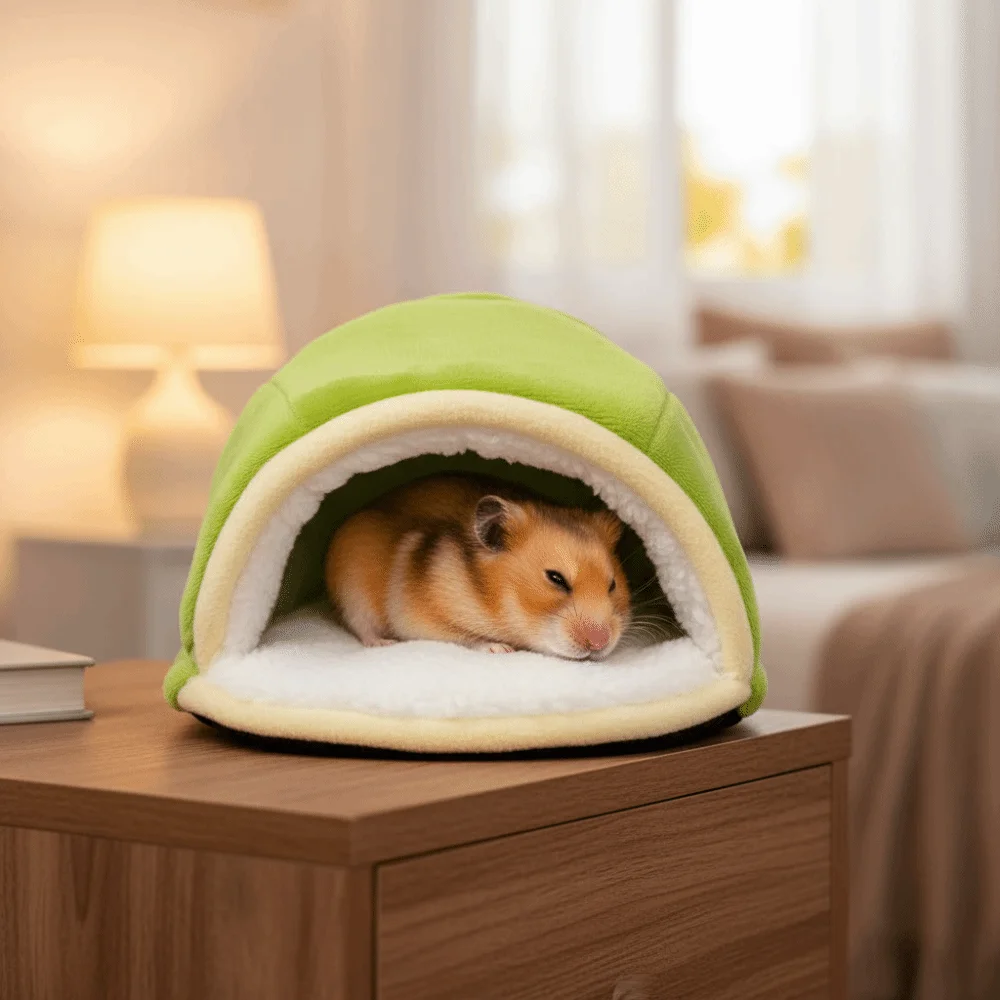 

Insulated Portable Hamster Warm Nest Washable Turtle Shell Shape Winter Bird Nest Cozy Soft Guniea Pig House Autumn Winter