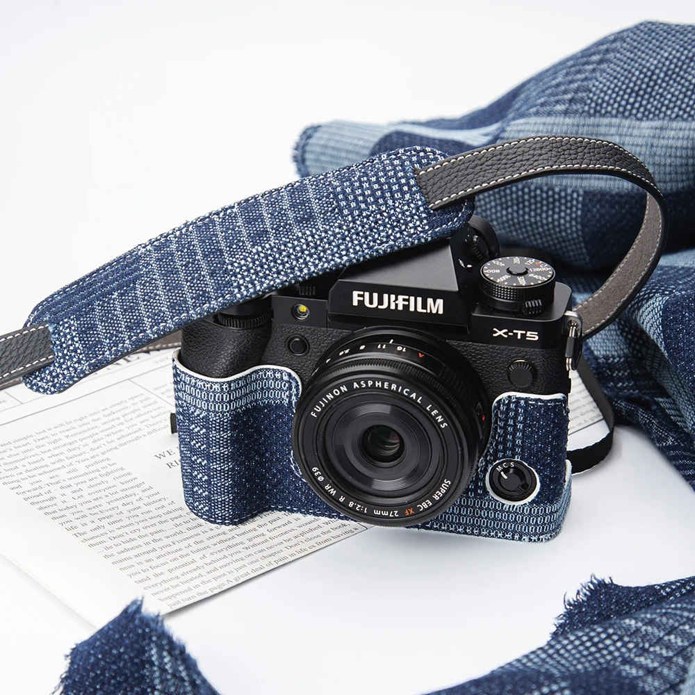 Чехол XT5 Полусумка ручной работы X-T5 Сумка для камеры Fuji Xhalf X100VI XT5 X-T5 Чехол X100VI Сумка для камеры Коробка Джинсовый защитный чехол Xhalf