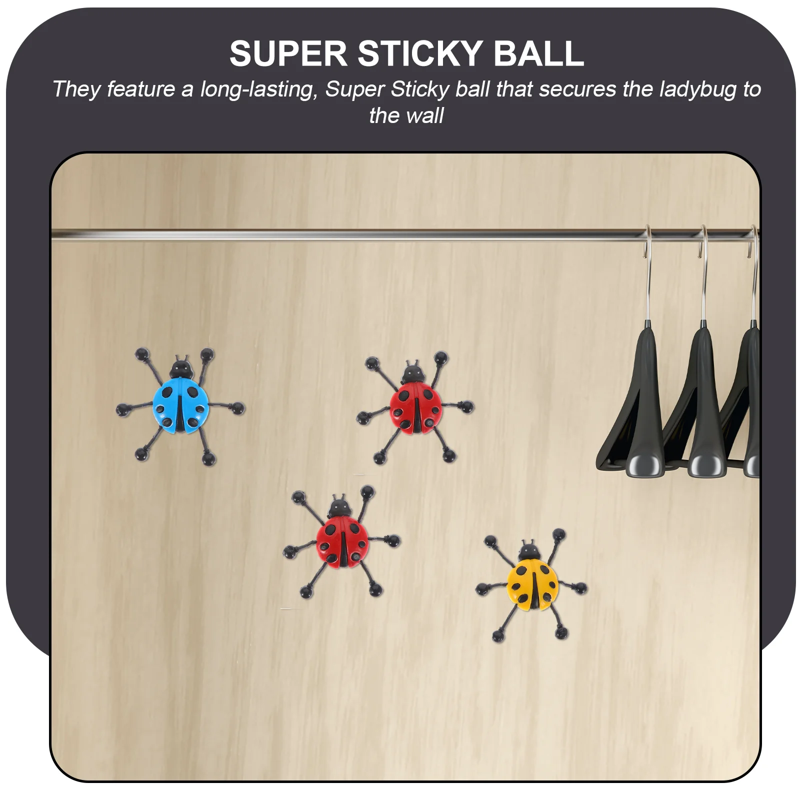 てんとう虫の粘着性のリアルないたずら小道具、粘着性のおもちゃ、クライミングウォール、面白い、窓、子供のための動物の遊び道具、12個