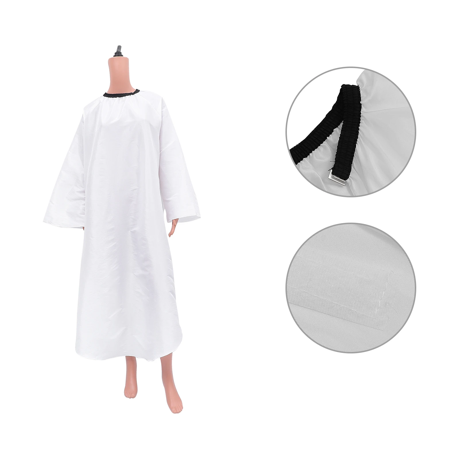 

Waterproof Hair Cloak Salon Cape Major White Color Barber Cloth Long Flexible Fit Hair Cutting Cape Women Men Reusable