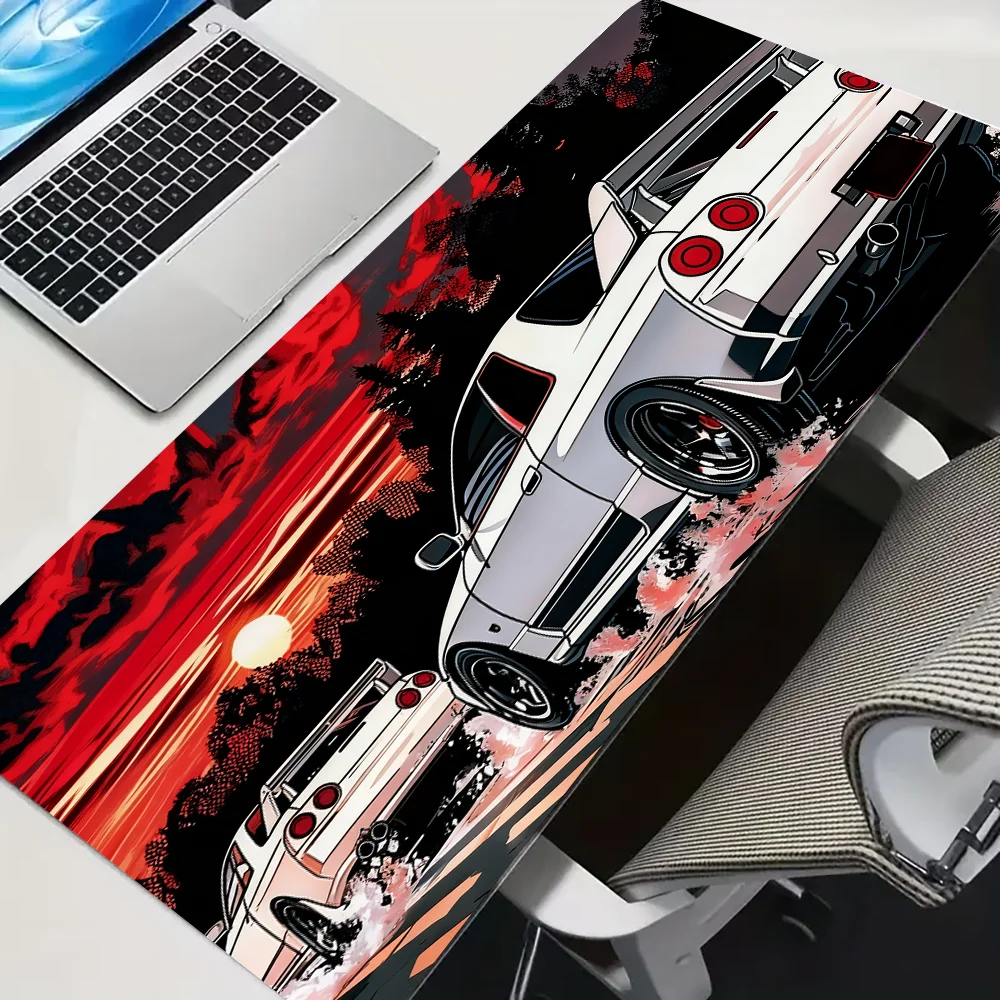 Tapete de mouse para jogos grandes de carro de corrida, teclado suave, tapete de mesa com borda de costura, fundo de borracha antiderrapante, acessório de computador