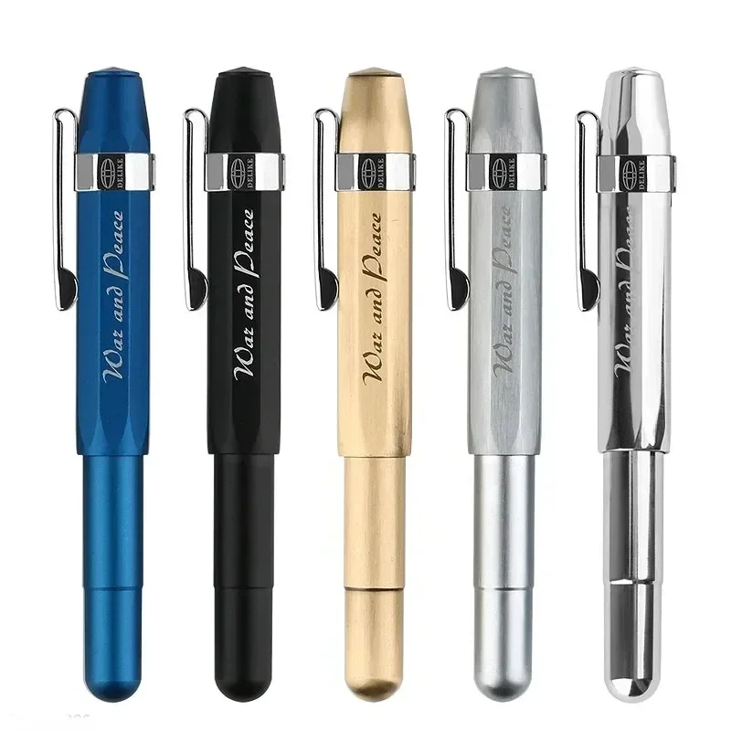 Majohn Office Copper Mini Fountain Pen Aluminum Alloy EF/F/Bent 0.38/0.5mm Nib Travel Short Pen Pocket Pen Gift AlllAlpha