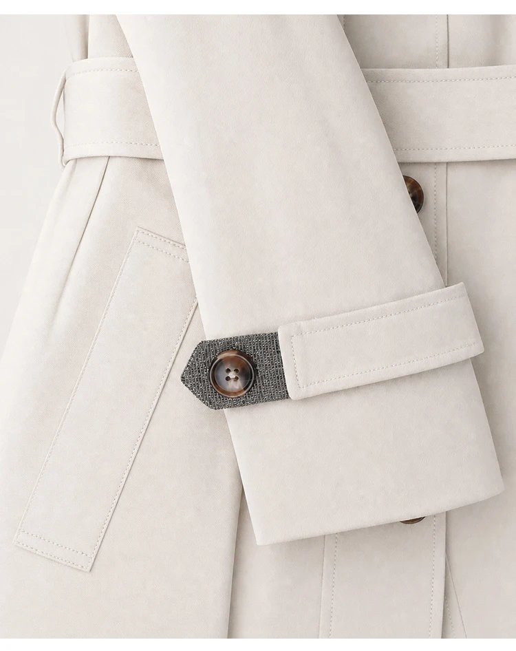 K2536W 50% Baumwolle Windbreaker Luxus Damenbekleidung Herbst Damen Langer Trenchcoat – Detail 11