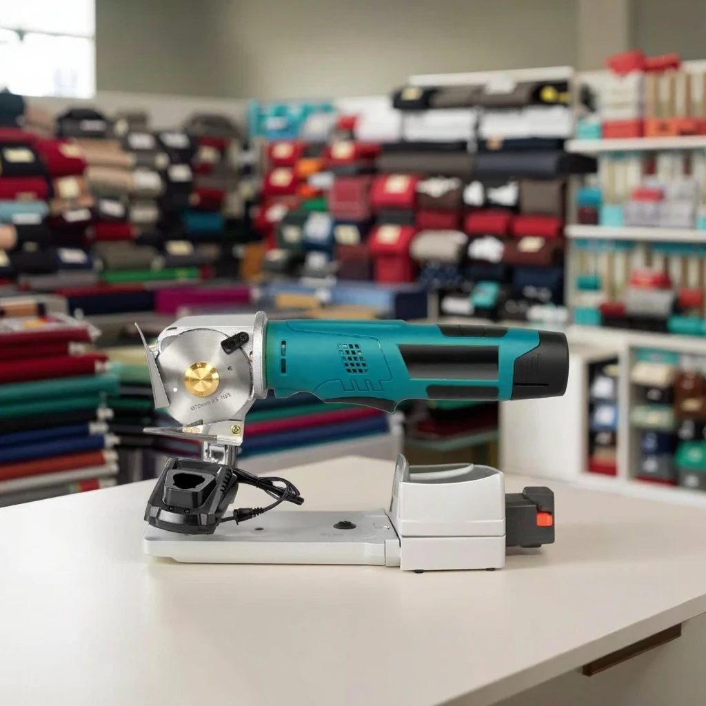 12V Electric Fabric Cutter Knife Scissor DIY Industrial Cloth Strip Cutting Machine With 12V Battery Charger Power Tool