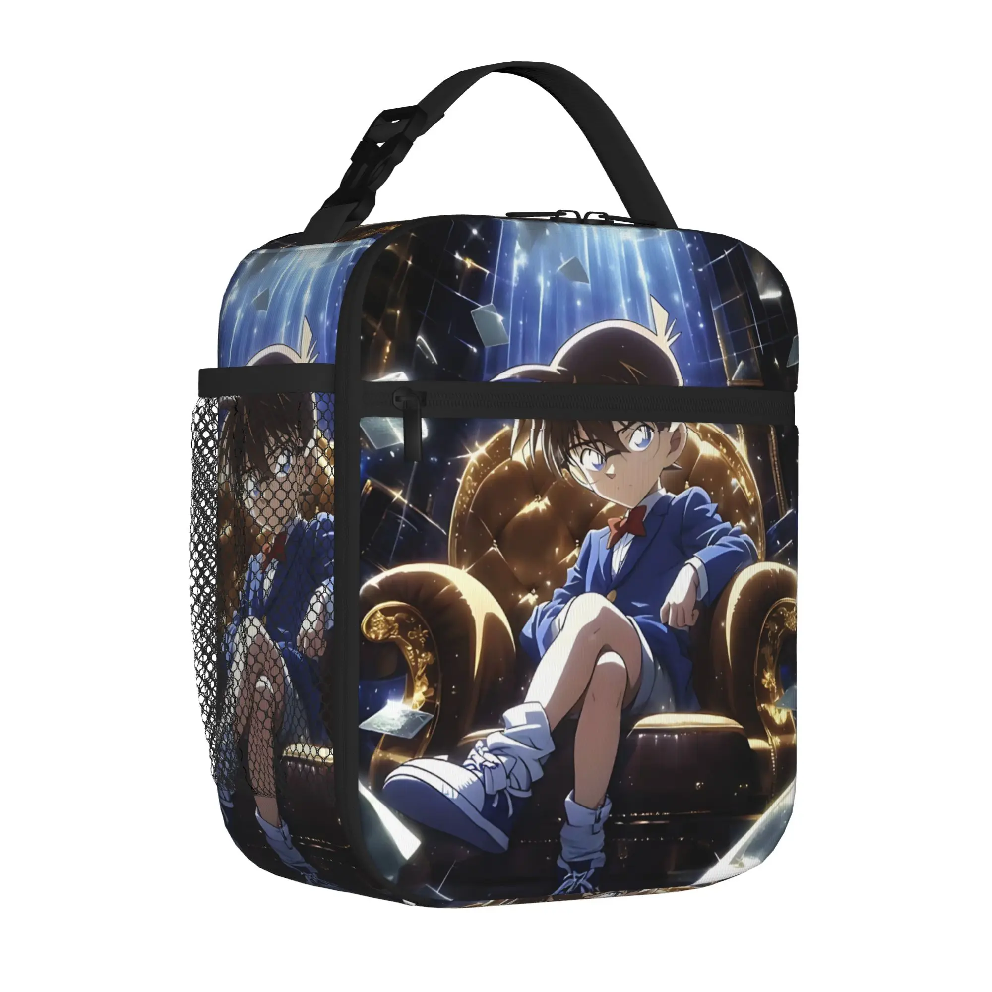 1 Piece For Students Food Container Sit Portable Pocket Detective Conan Zipper Closure Aluminum Foil Food Pouch For Travel