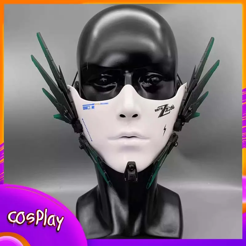 

Cyber Punk Mask With Wings Cosplay Costumes Mechanical Soldier Half Face Mask Halloween Carnival Comic-Con Party Cos Props Gift