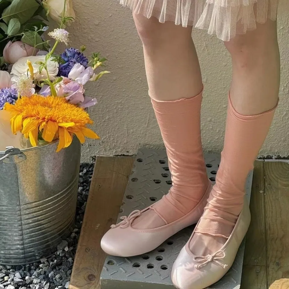 New Thin Lyocell Ice Silk Leg Warmers Breathable Sun Protection Stepping Calf Socks Leg Cover Women Summer
