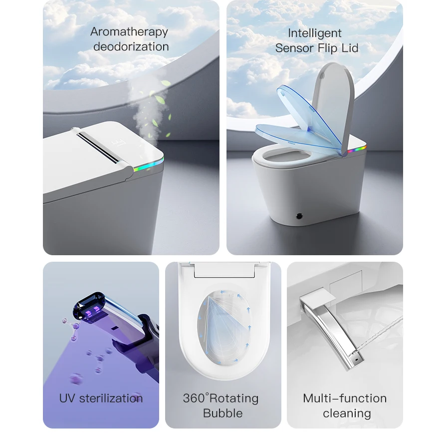 Modern Sanitary Ware Self Clean Auto Open Sensor Flush Automatic Toilet Bowl Electronic Bathroom Wc Intelligent Smart Toilet