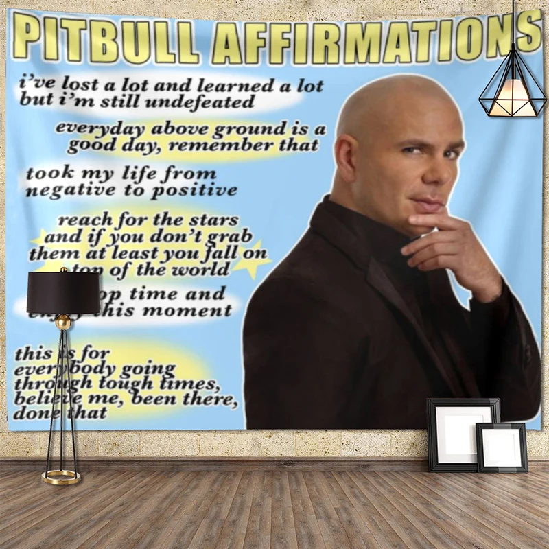 

Wall Carpet Mr. Worldwide 305 Pitbull Pattern Hanging Blanket For Bedroom Hippie Sheet Beach Mat Dorm Room Decor Fabric Tapestry