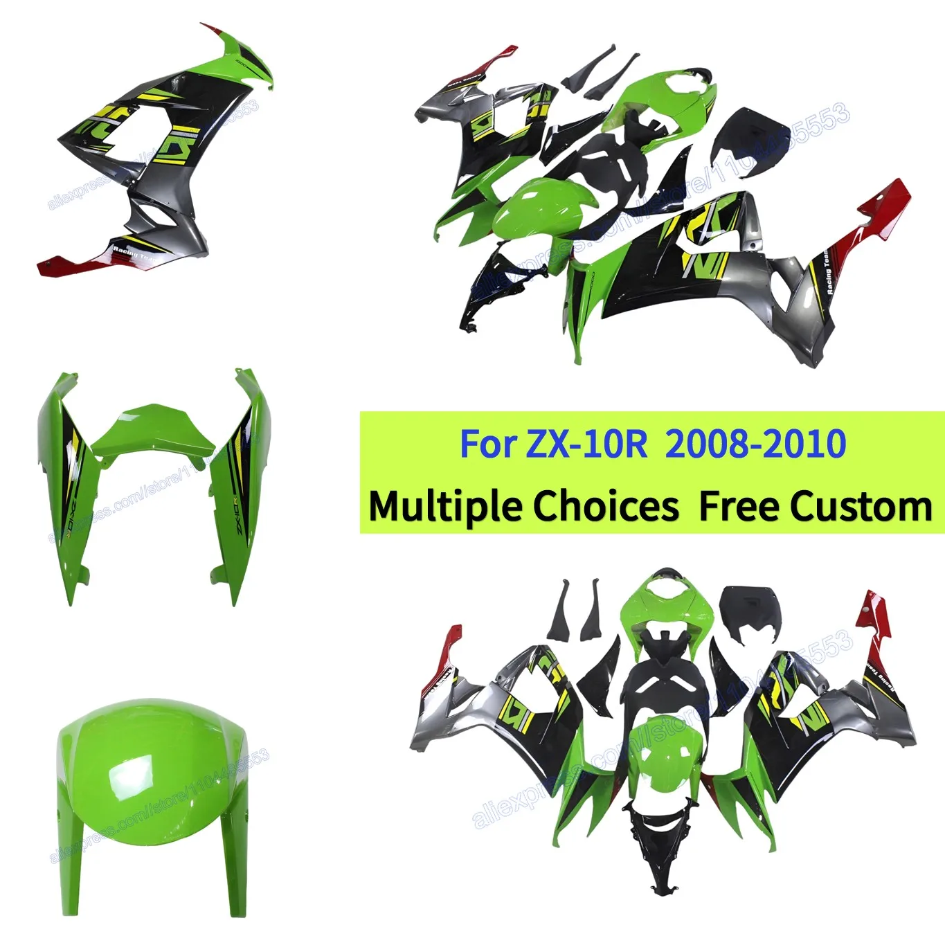 

Full Fairing Set for KAWASAKI 2008 2009 2010 ZX-10R Modified Accessories ABS Plastic Bodywork