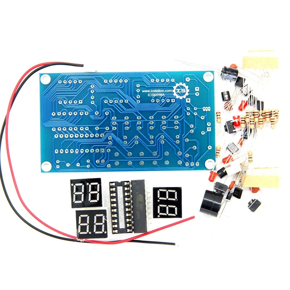 Kit de Despertador Eletrônico com Buzzer Learning Kit para Arduino, Relógio Digital DIY, 6 Bits, C51, Chip AT89C2051
