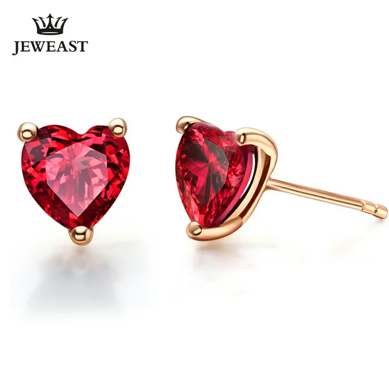 

Серьги из чистого золота 18 карат с натуральным гранатом, настоящие серьги из цельного золота AU 750, модные ювелирные изделия с бриллиантами, хит продаж, новинка 2025 г.