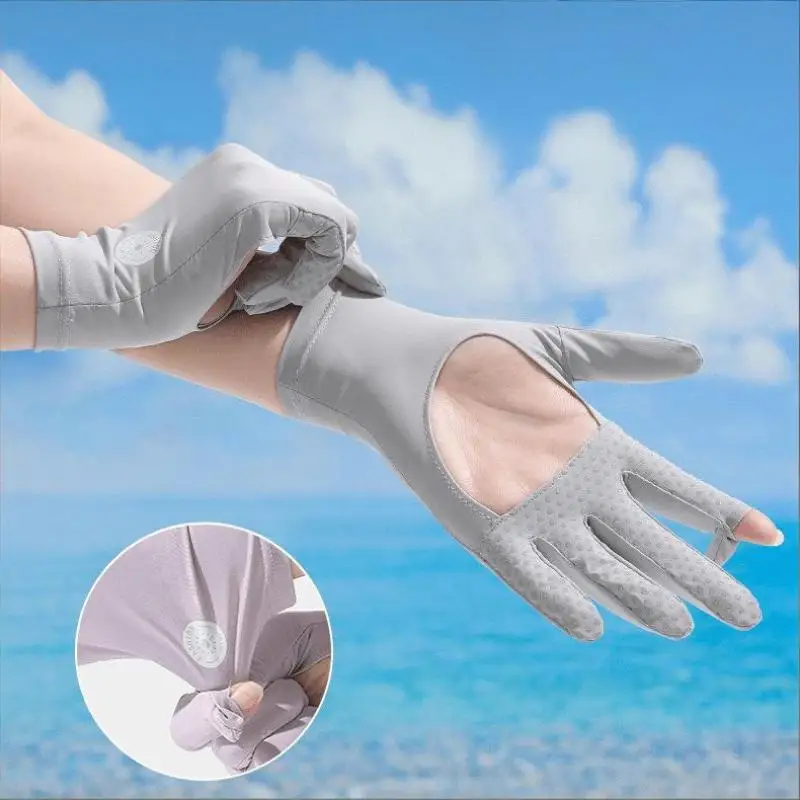 *New Palm Hollow Out Sunscreen Gloves Touchscreen Breathable Non Slip Hand Covers Thin Sun Protection Gloves For Driving Outdoor