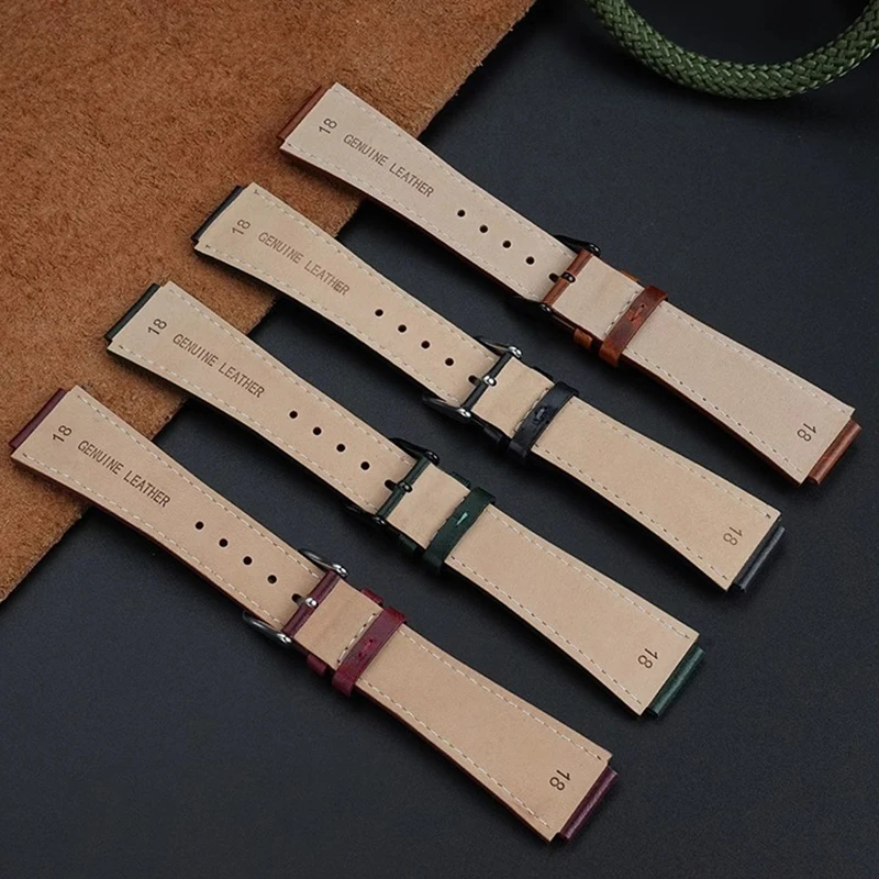 لساعة كاسيو AE1200 AE-1200 AE1300 A158 A168 AQ-150W W-216H F-108 خمر جلد البقر Lea-ther حزام (استيك) ساعة حزام الرجال 18 مللي متر سوار