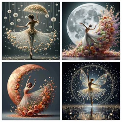 AZQSD 5d Diy Diamond Embroidery Girl Portrait Mosaic Needlework Home Decor Diamond Panting Dancer Full Round Drill 30x30cm