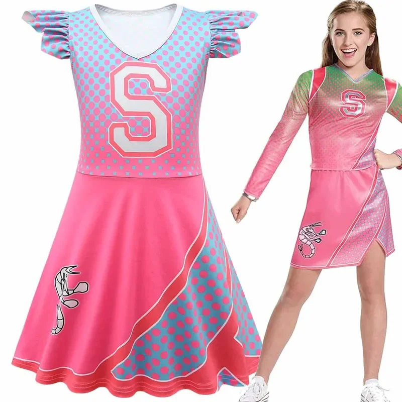 2024 fashion Halloween Cheerleader cosplay costume kids little girl adcross fancy outfits zombie dress for girls dresses