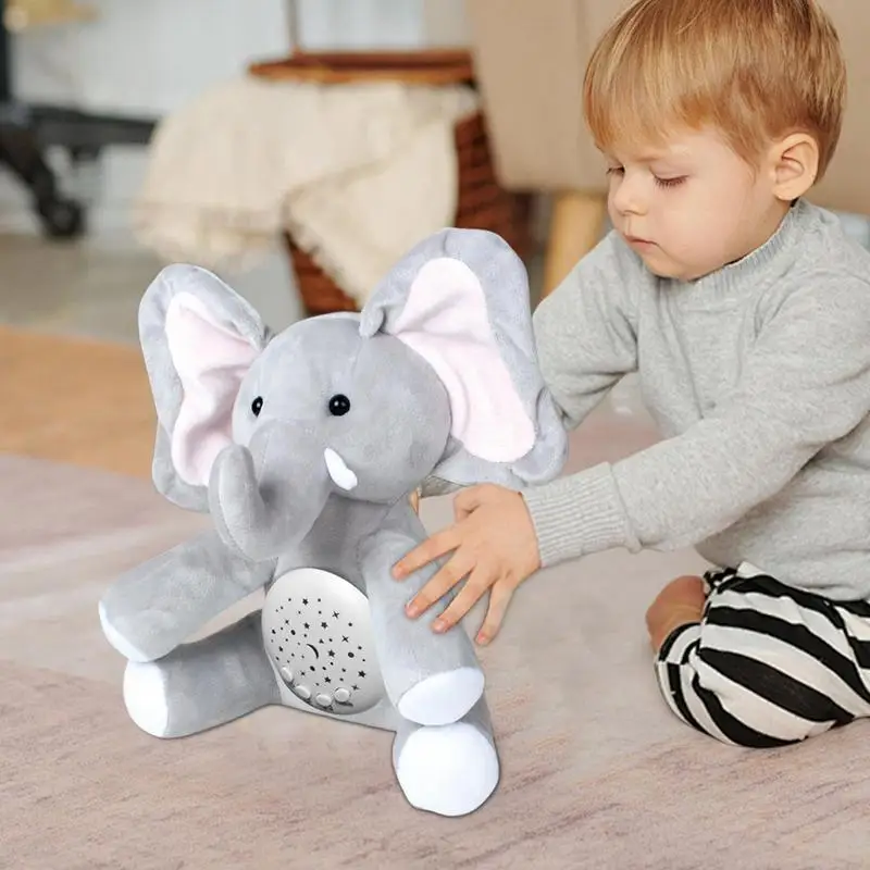 Soothing Plush Toy Music Sleep Companion Doll With Soothing Projector Animal Shaped Toy With 3-Gear Brightness Colorful