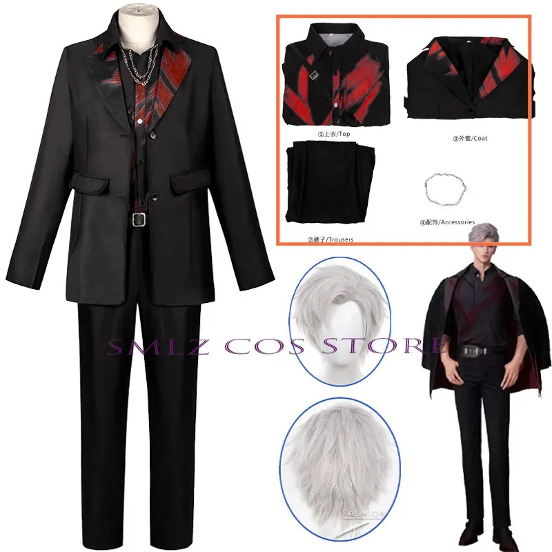 

Sylus Cosplay Game Love and Deepspace Costume Endless Marauders Sylus Uniform Suit Hallowen Play Role Clothing Shusheng Wig