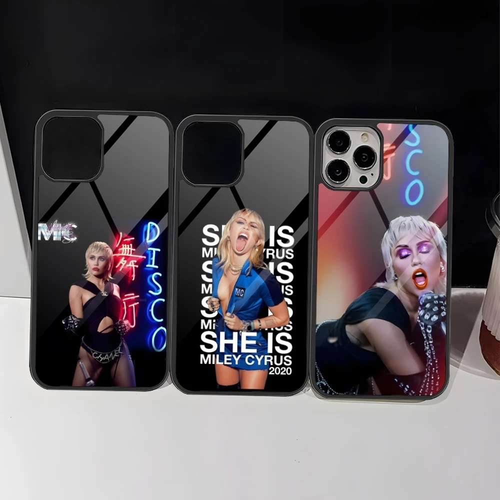 Singer Miley Cyrus Phone Case For Iphone 16 Pro 15 Pro Max 14 12 11 13 Mini 8 7 Plus X Xs XR PC+TPU Design Cover