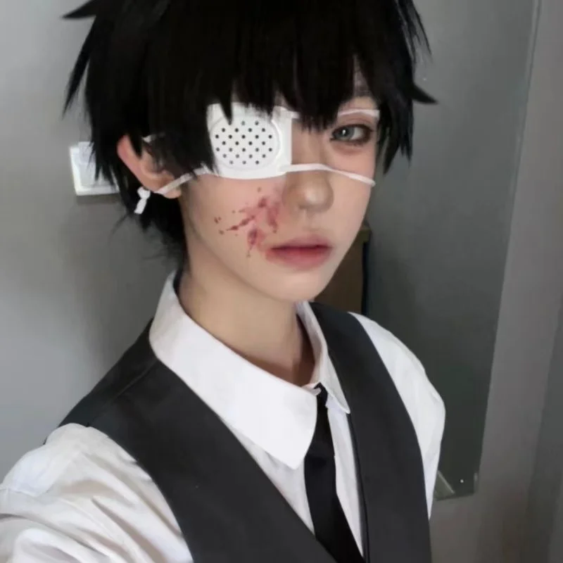 Parche ocular Yandere médico de estilo japonés, Color blanco, Anime Kaneki Ken, Cosplay, máscara de ojos de un solo ojo